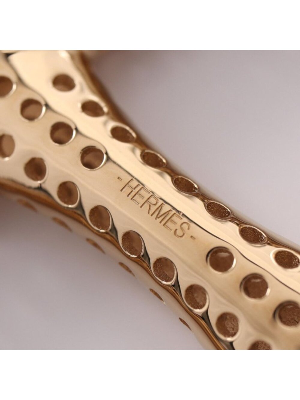 Hermes Scarf Ring Chaine D'ancre Perforated Gold - Picture 3 of 4